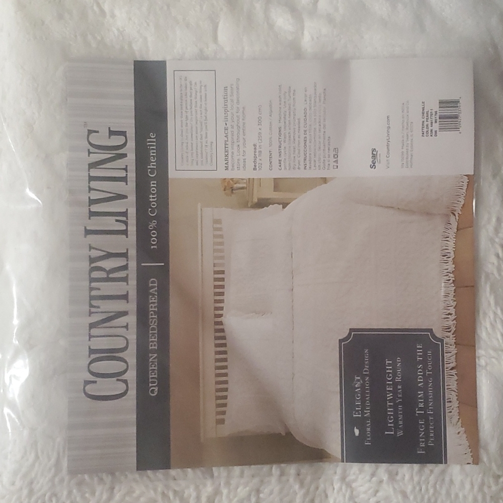Chenille Cotton Queen- Pearl Bedspread